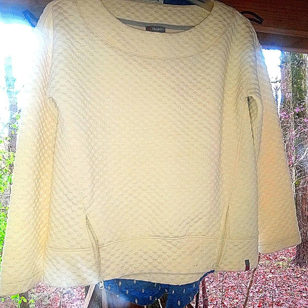 Talbot 3/4 sleeve cream colored blouse.